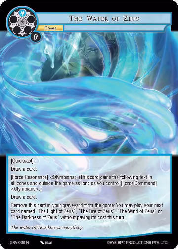The Water of Zeus (GRV-036), Game of Gods: Revolution — Force of Will card price