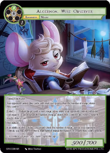 Algernon, Wise Observer (GRV-038), Game of Gods: Revolution — Force of Will card price