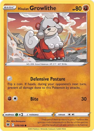 Hisuian Growlithe (070/189), Astral Radiance — Pokémon card price