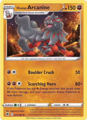 Hisuian Arcanine (071/189), Astral Radiance — Pokémon card price