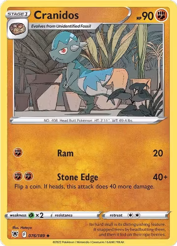 Cranidos (076/189), Astral Radiance — Pokémon card price