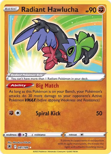 Radiant Hawlucha (081/189), Astral Radiance — Pokémon card price