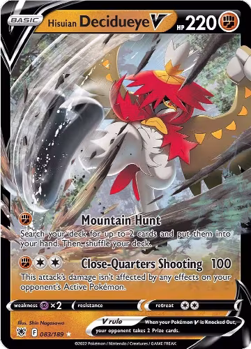 Hisuian Decidueye V (083/189), Astral Radiance — Pokémon card price