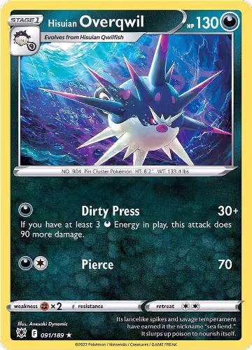 Hisuian Overqwil (91) (091/189), Astral Radiance — Pokémon card price