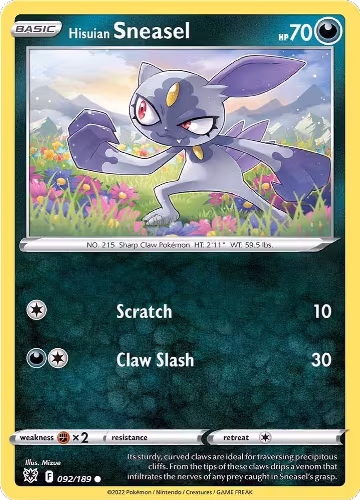 Hisuian Sneasel (092/189), Astral Radiance — Pokémon card price