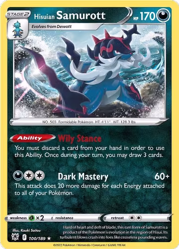 Hisuian Samurott (100/189), Astral Radiance — Pokémon card price