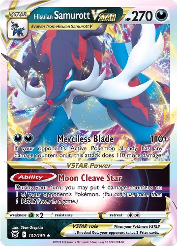 Hisuian Samurott VSTAR (102/189), Astral Radiance — Pokémon card price