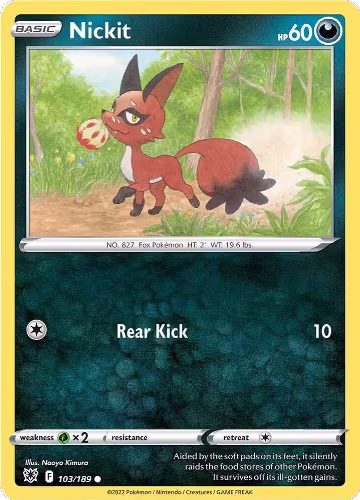 Nickit (103/189), Astral Radiance — Pokémon card price