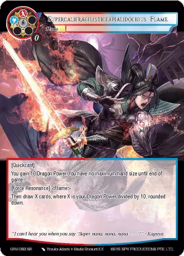 Supercalifragilisticexpialidocious Flame (GRV-083), Game of Gods: Revolution — Force of Will card price
