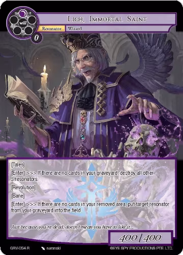 Lich, Immortal Saint (GRV-054), Game of Gods: Revolution — Force of Will card price