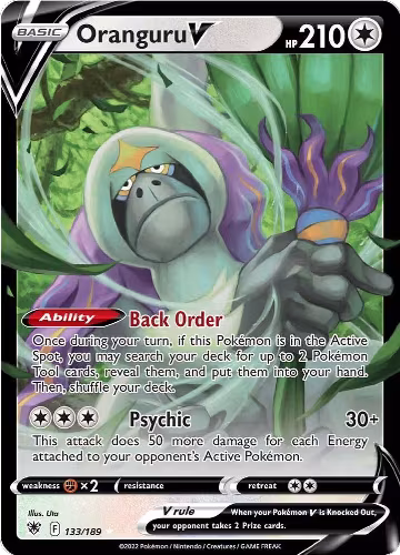Oranguru V (133/189), Astral Radiance — Pokémon card price