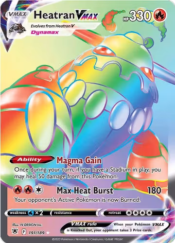 Heatran VMAX (Secret) (191/189), Astral Radiance — Pokémon card price