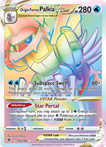 Origin Forme Palkia VSTAR (Secret) (192) (192/189), Astral Radiance — Pokémon card price