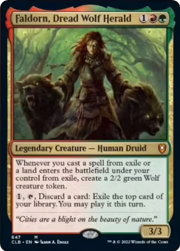 Faldorn, Dread Wolf Herald (647), Commander Legends: Battle for Baldur's Gate — Magic card price