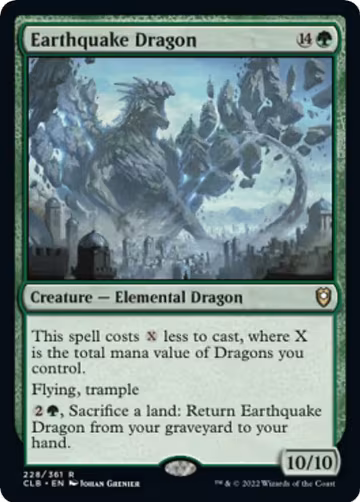 Earthquake Dragon (228), Commander Legends: Battle for Baldur's Gate — Magic card price