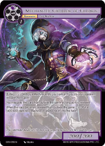 Mechanized Children of Chronos (GRV-055), Game of Gods: Revolution — Force of Will card price