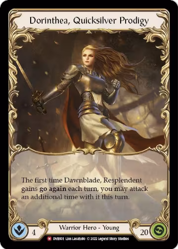 Dorinthea, Quicksilver Prodigy (DVR001), Classic Battles: Rhinar vs Dorinthea — Flesh & Blood card price