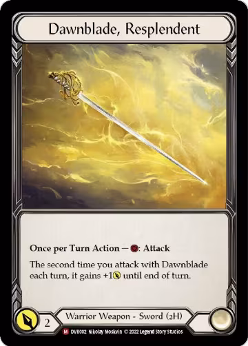 Dawnblade, Resplendent (DVR002), Classic Battles: Rhinar vs Dorinthea — Flesh & Blood card price