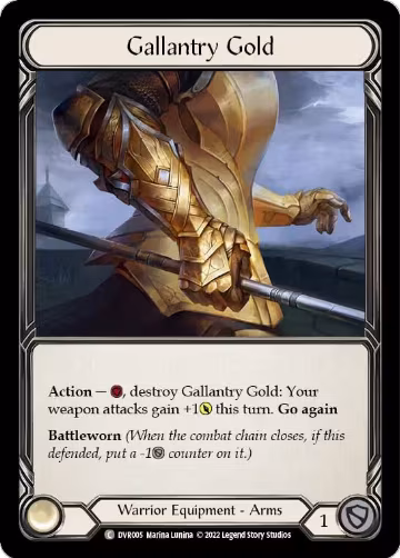 Gallantry Gold (DVR005), Classic Battles: Rhinar vs Dorinthea — Flesh & Blood card price