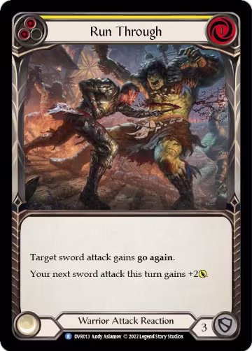 Run Through (DVR013), Classic Battles: Rhinar vs Dorinthea — Flesh & Blood card price