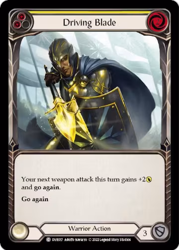 Driving Blade (DVR017), Classic Battles: Rhinar vs Dorinthea — Flesh & Blood card price