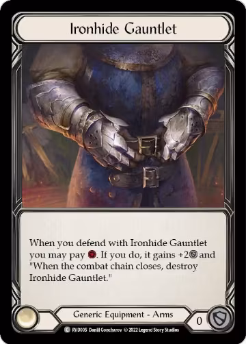 Ironhide Gauntlet (RVD005), Classic Battles: Rhinar vs Dorinthea — Flesh & Blood card price