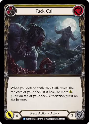 Pack Call (RVD015), Classic Battles: Rhinar vs Dorinthea — Flesh & Blood card price