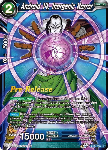 Android 14, Inorganic Horror (BT17-053), Ultimate Squad Pre-Release Cards — DB Super card price