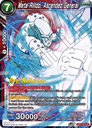 Meta-Rilldo, Ascended General (BT17-017), Ultimate Squad Pre-Release Cards — DB Super card price