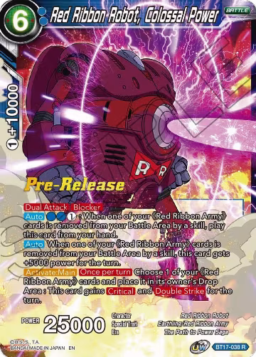 Red Ribbon Robot, Colossal Power (BT17-038), Ultimate Squad Pre-Release Cards — DB Super card price