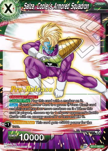 Salza, Cooler's Armored Squadron (BT17-062), Ultimate Squad Pre-Release Cards — DB Super card price