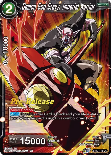 Demon God Gravy, Imperial Warrior (BT17-118), Ultimate Squad Pre-Release Cards — DB Super card price
