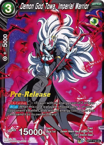 Demon God Towa, Imperial Warrior (BT17-116), Ultimate Squad Pre-Release Cards — DB Super card price