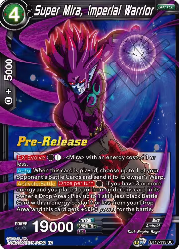 Super Mira, Imperial Warrior (BT17-113), Ultimate Squad Pre-Release Cards — DB Super card price