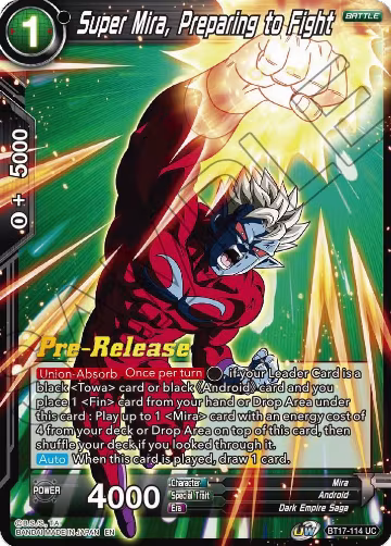 Super Mira, Preparing to Fight (BT17-114), Ultimate Squad Pre-Release Cards — DB Super card price