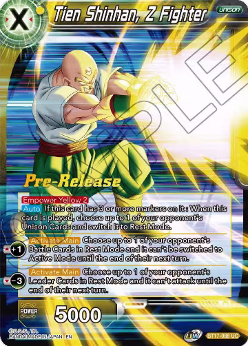 Tien Shinhan, Z Fighter (BT17-088), Ultimate Squad Pre-Release Cards — DB Super card price