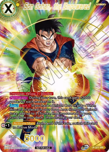 Son Gohan, the Empowered (Gold Stamped) (P-377), Promotion Cards — DB Super card price