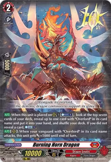 Burning Horn Dragon (D-BT05/002EN), D-BT05: Triumphant Return of the Brave Heroes — Vanguard card price