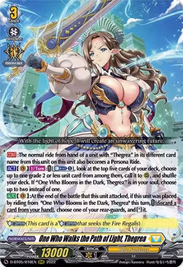 One Who Walks the Path of Light, Thegrea (D-BT05/010EN), D-BT05: Triumphant Return of the Brave Heroes — Vanguard card price