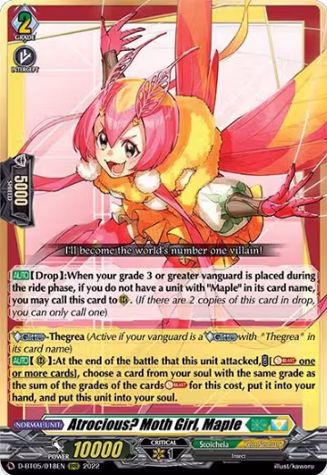 Atrocious? Moth Girl, Maple (D-BT05/018EN), D-BT05: Triumphant Return of the Brave Heroes — Vanguard card price