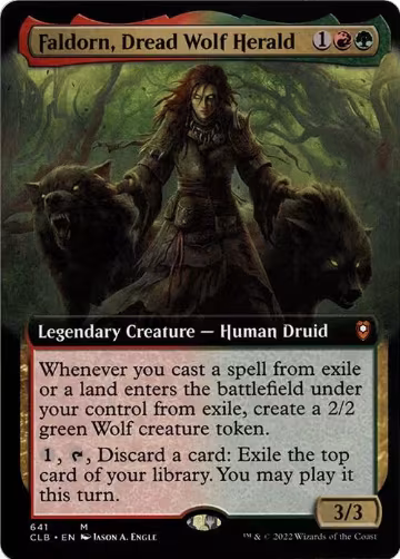 Faldorn, Dread Wolf Herald (Extended Art) (641), Commander Legends: Battle for Baldur's Gate — Magic card price