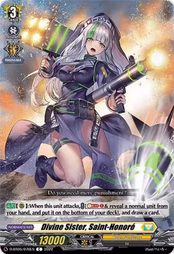 Divine Sister, Saint-Honore (D-BT05/076EN), D-BT05: Triumphant Return of the Brave Heroes — Vanguard card price
