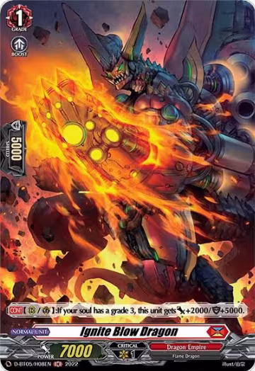 Ignite Blow Dragon (Holo) (D-BT05/H08EN), D-BT05: Triumphant Return of the Brave Heroes — Vanguard card price
