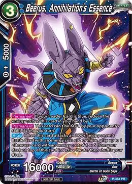 Beerus, Annihilation's Essence (Tournament Pack Vol. 8) (P-384), Tournament Promotion Cards — DB Super card price