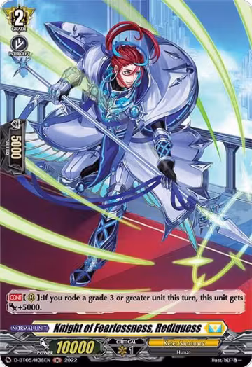 Knight of Fearlessness, Rediquess (Holo) (D-BT05/H38EN), D-BT05: Triumphant Return of the Brave Heroes — Vanguard card price
