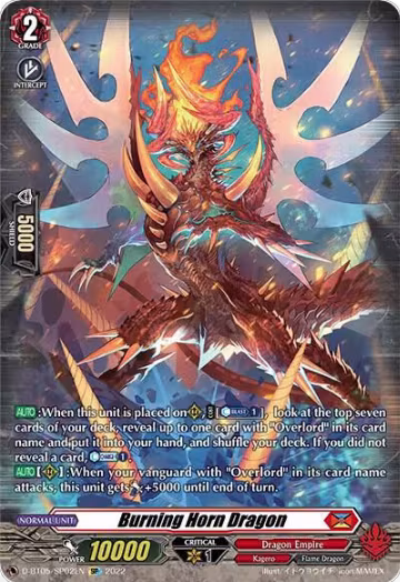 Burning Horn Dragon (SP) (D-BT05/SP02EN), D-BT05: Triumphant Return of the Brave Heroes — Vanguard card price