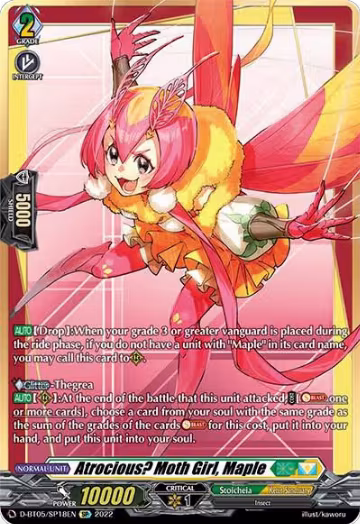 Atrocious? Moth Girl, Maple (SP) (D-BT05/SP18EN), D-BT05: Triumphant Return of the Brave Heroes — Vanguard card price