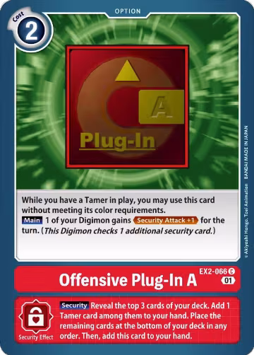 Offensive Plug-In A (EX2-066 C), Digital Hazard — Digimon card price