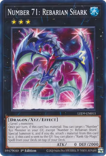Number 71: Rebarian Shark (LED9-EN013), Legendary Duelists: Duels From the Deep — Yu-Gi-Oh! card price