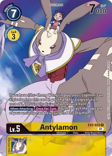 Antylamon (Alternate Art) (EX2-022 R), Digital Hazard — Digimon card price